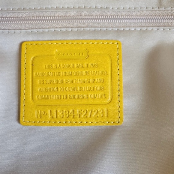 Coach Vibrant Yellow Leather Satchel - Picture 9 of 11